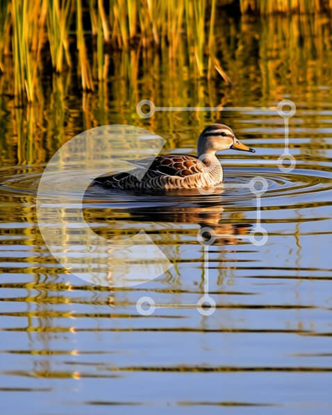 Σετ των 2 Intra Συλλεκτικό Ξύλινο Παζλ Plywood  4mm - Όμορφη εικόνα από πάπιες που κολυμπούν σε ένα γαλήνιο περιβάλλον Σε Ξύλινο Κουτί - Διαστάσεις: 10x10 cm – 25 κομμάτια