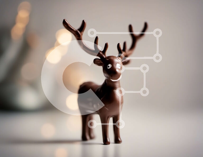 Intra Συλλεκτικό Ξύλινο Παζλ Plywood  4mm - Σοκολατένιο ειδώλιο ταράνδου με φωτισμένο φόντο Σε Ξύλινο Κουτί - Διαστάσεις: 10x10 cm – 25 κομμάτια