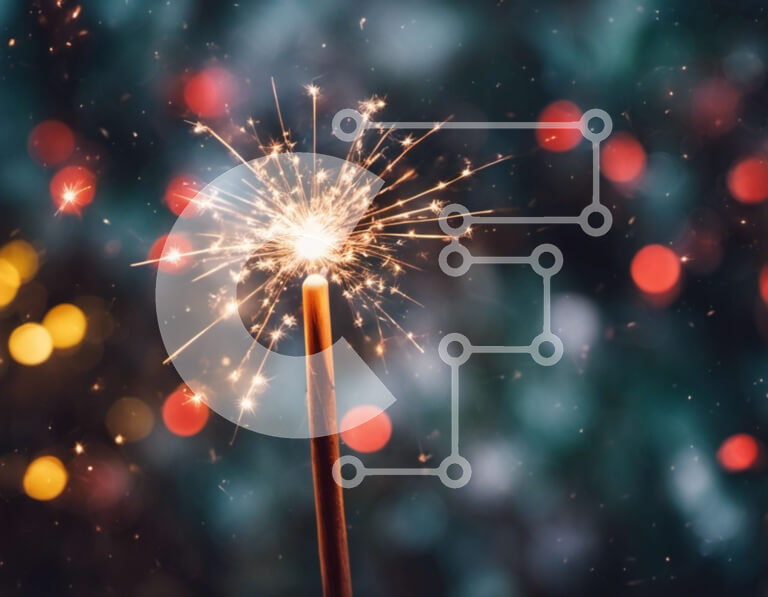 Intra Συλλεκτικό Ξύλινο Παζλ Plywood  4mm - Βεγγαλικό με πολύχρωμα φώτα Bokeh Σε Ξύλινο Κουτί - Διαστάσεις: 10x10 cm – 25 κομμάτια