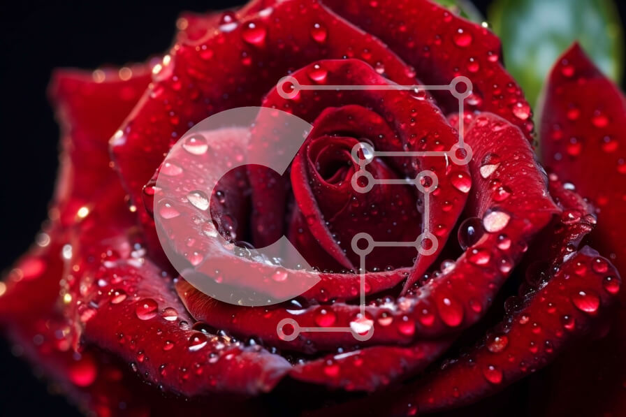 Intra Συλλεκτικό Ξύλινο Παζλ Plywood  4mm - Πανέμορφη εικόνα ενός κόκκινου τριαντάφυλλου με σταγονίδια νερού Σε Ξύλινο Κουτί - Διαστάσεις: 10x10 cm – 25 κομμάτια