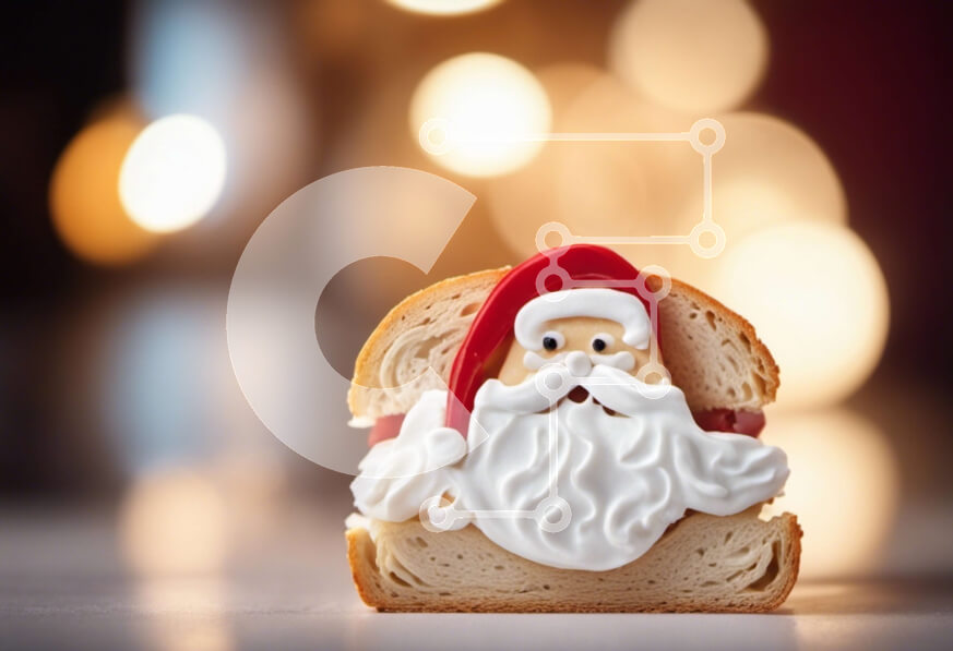 Σετ των 2 Intra Συλλεκτικό Ξύλινο Παζλ Plywood  4mm - Εορταστικό σάντουιτς Άγιου Βασίλη Σε Ξύλινο Κουτί - Διαστάσεις: 10x10 cm – 25 κομμάτια