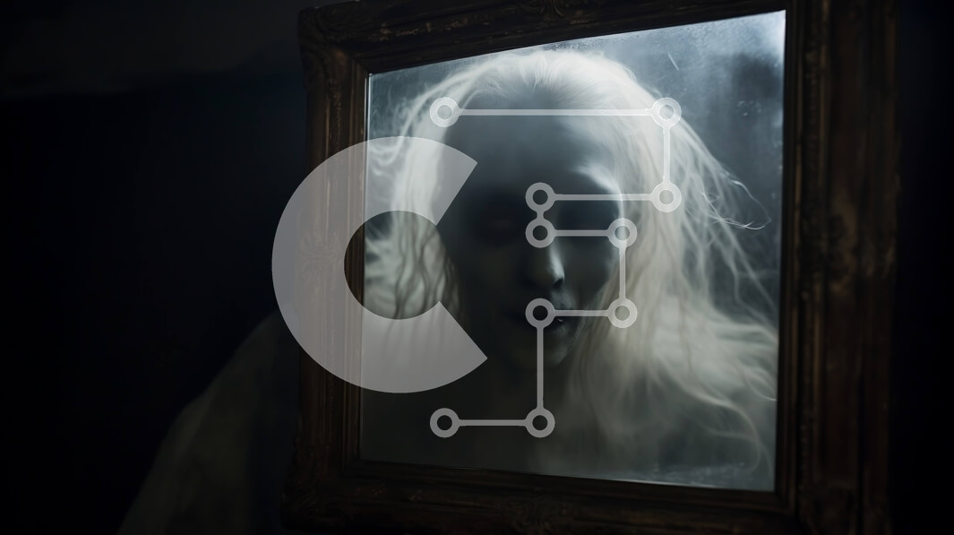 Intra Συλλεκτικό Ξύλινο Παζλ Plywood  4mm - Φανταστική φιγούρα μπροστά από έναν περίτεχνο καθρέφτη Σε Ξύλινο Κουτί - Διαστάσεις Puzzle: 10x10 cm – 25 κομμάτια