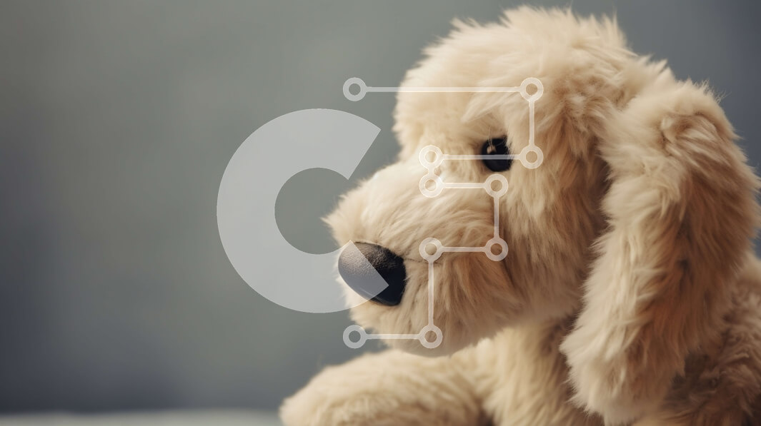 Intra Συλλεκτικό Ξύλινο Παζλ Plywood  4mm - Λευκό γεμιστό παιχνίδι σκυλιών που κάθεται στο έδαφος Σε Ξύλινο Κουτί - Διαστάσεις: 10x10 cm – 25 κομμάτια