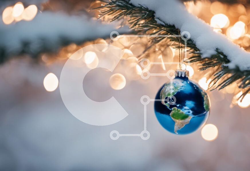 Intra Συλλεκτικό Ξύλινο Παζλ Plywood  4mm - Χιονισμένο χριστουγεννιάτικο δέντρο με παγάκια και στολίδια Σε Ξύλινο Κουτί - Διαστάσεις: 10x10 cm – 25 κομμάτια