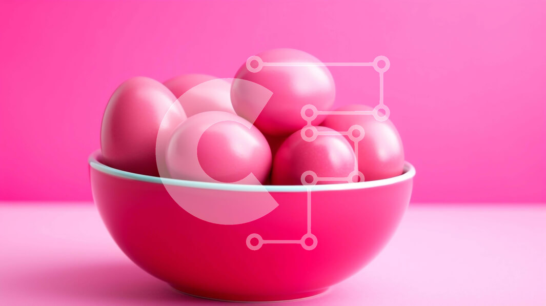 Intra Συλλεκτικό Ξύλινο Παζλ Plywood  4mm - Ροζ Πασχαλινά αυγά σε ένα μπολ στο τραπέζι Σε Ξύλινο Κουτί - Διαστάσεις: 10x10 cm – 25 κομμάτια