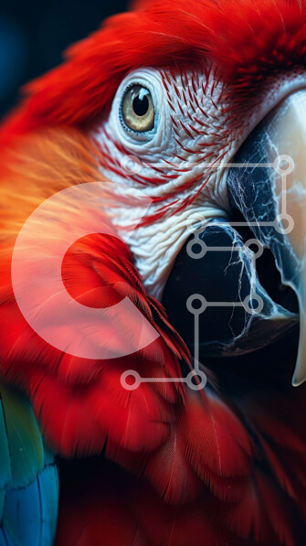 Σετ των 2 Intra Συλλεκτικό Ξύλινο Παζλ Plywood  4mm - Έντονα χρωματισμένος παπαγάλος που κοιτάζει την κάμερα Σε Ξύλινο Κουτί - Διαστάσεις: 10x10 cm – 25 κομμάτια