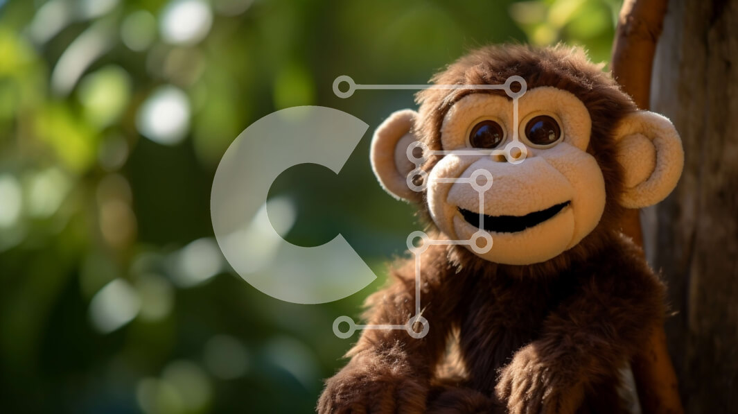 Σετ των 2 Intra Συλλεκτικό Ξύλινο Παζλ Plywood  4mm - Ευτυχισμένος πίθηκος στο κλαδί βελανιδιάς Σε Ξύλινο Κουτί - Διαστάσεις: 10x10 cm – 25 κομμάτια