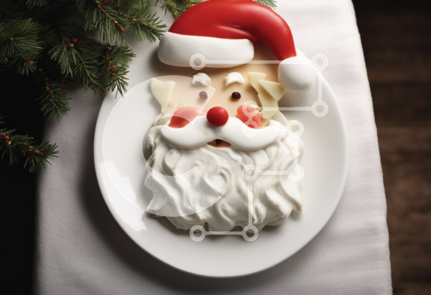 Σετ των 2 Intra Συλλεκτικό Ξύλινο Παζλ Plywood  4mm - Περίτεχνα διακοσμημένο κέικ Άγιου Βασίλη σε λευκό πιάτο Σε Ξύλινο Κουτί - Διαστάσεις: 10x10 cm – 25 κομμάτια