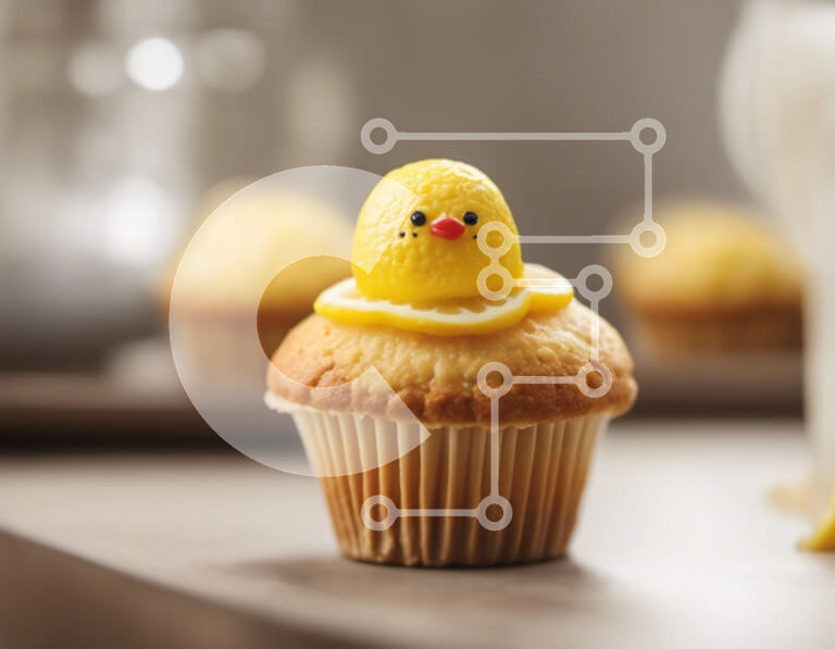 Σετ των 2 Intra Συλλεκτικό Ξύλινο Παζλ Plywood  4mm - Cupcake με κίτρινο κοτόπουλο διακόσμηση Σε Ξύλινο Κουτί - Διαστάσεις: 10x10 cm – 25 κομμάτια