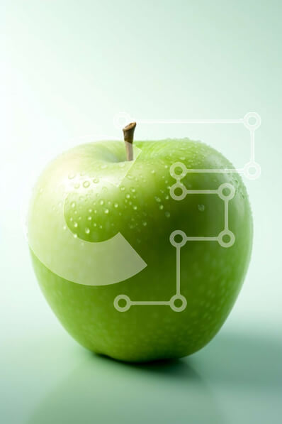 Σετ των 2 Intra Συλλεκτικό Ξύλινο Παζλ Plywood  4mm - Φρέσκο ​​πράσινο μήλο με σταγόνες νερού - Φωτογραφία Αρχείου Σε Ξύλινο Κουτί - Διαστάσεις: 10x10 cm – 25 κομμάτια