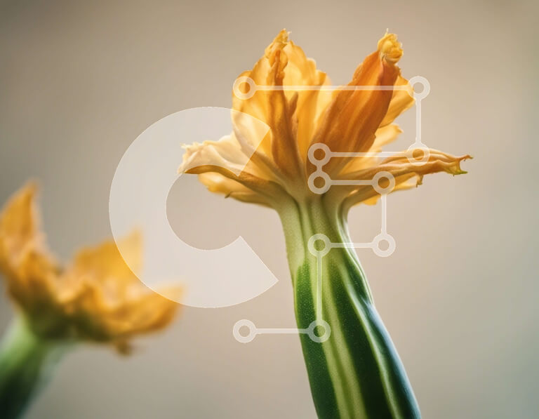 Intra Συλλεκτικό Ξύλινο Παζλ Plywood  4mm - Κοντινό πλάνο δύο κίτρινων λουλουδιών που αναπτύσσονται στους μίσχους Σε Ξύλινο Κουτί - Διαστάσεις: 10x10 cm – 25 κομμάτια