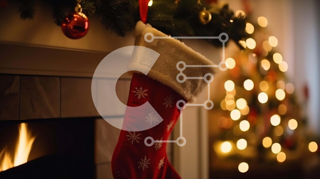 Intra Συλλεκτικό Ξύλινο Παζλ Plywood  4mm - Κόκκινη κάλτσα που κρέμεται από μανδύα τζακιού Σε Ξύλινο Κουτί - Διαστάσεις: 10x10 cm – 25 κομμάτια