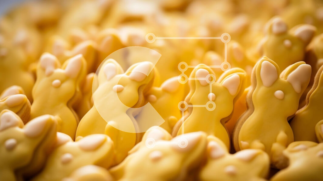 Σετ των 2 Intra Συλλεκτικό Ξύλινο Παζλ Plywood  4mm - Κίτρινα μπισκότα λαγουδάκι και άλλα σχήματα ζώων για το πασχαλινό πάρτι Σε Ξύλινο Κουτί - Διαστάσεις: 10x10 cm – 25 κομμάτια