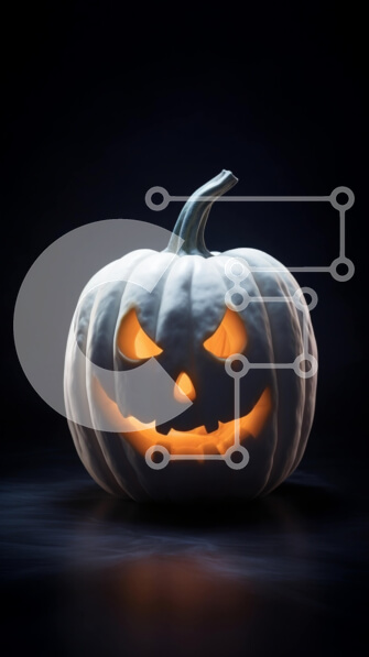 Intra Συλλεκτικό Ξύλινο Παζλ Plywood  4mm - Λευκή κολοκύθα φωτισμένη στο σκοτάδι Σε Ξύλινο Κουτί - Διαστάσεις Puzzle: 10x10 cm – 25 κομμάτια