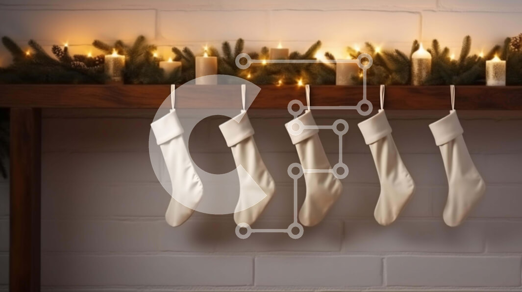 Intra Συλλεκτικό Ξύλινο Παζλ Plywood  4mm - Γιορτινό τζάκι με λευκές κάλτσες και κεριά Σε Ξύλινο Κουτί - Διαστάσεις: 10x10 cm – 25 κομμάτια