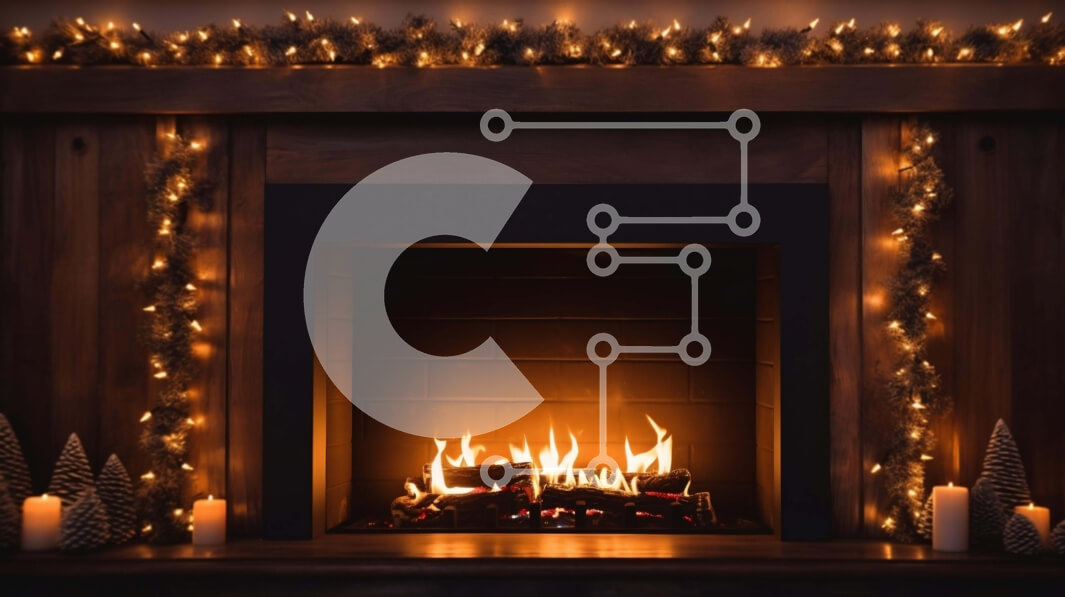 Intra Συλλεκτικό Ξύλινο Παζλ Plywood  4mm - Χριστουγεννιάτικη διακόσμηση τζακιού με φωτάκια και κουκουνάρια Σε Ξύλινο Κουτί - Διαστάσεις: 10x10 cm – 25 κομμάτια