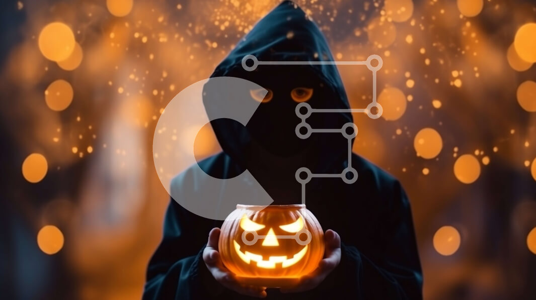 Intra Συλλεκτικό Ξύλινο Παζλ Plywood  4mm - Εορτασμός αποκριών με μια πορτοκαλί κολοκύθα Σε Ξύλινο Κουτί - Διαστάσεις: 10x10 cm – 25 κομμάτια