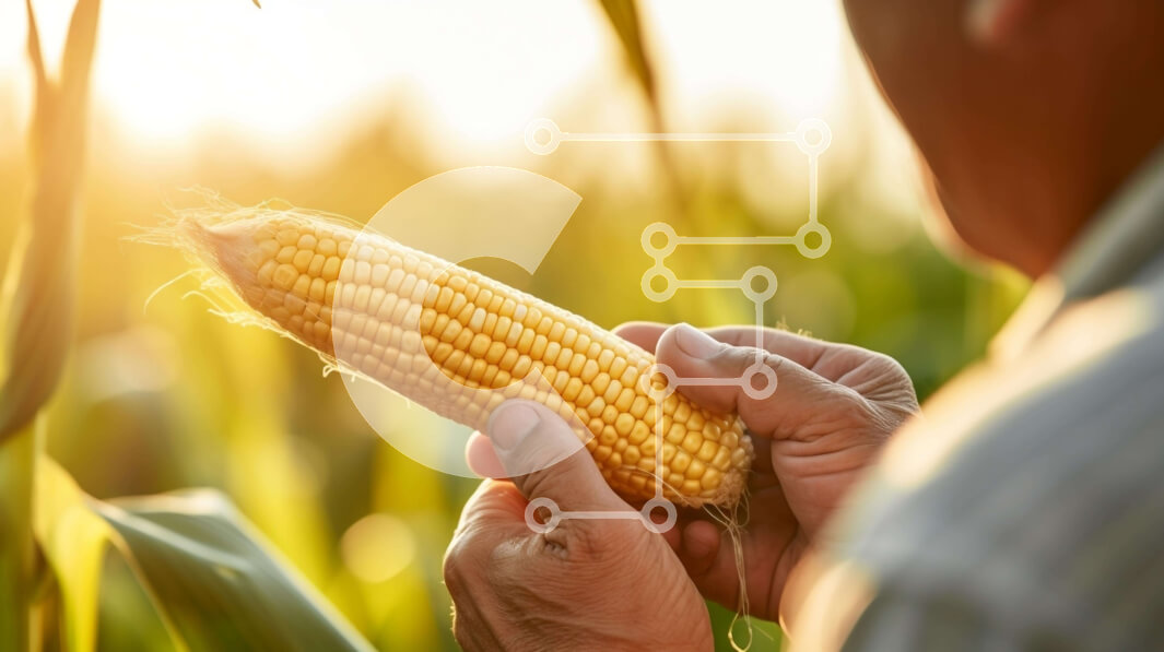 Intra Συλλεκτικό Ξύλινο Παζλ Plywood  4mm - Άτομο που κρατά ένα στάχυ στα χωράφια καλαμποκιού στο ηλιοβασίλεμα Σε Ξύλινο Κουτί - Διαστάσεις: 10x10 cm – 25 κομμάτια