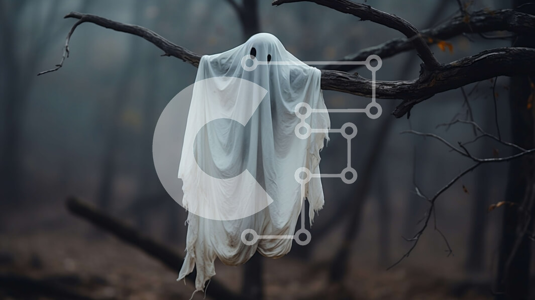 Intra Συλλεκτικό Ξύλινο Παζλ Plywood  4mm - Φάντασμα που κρέμεται από κλαδί δέντρου στο ομιχλώδες δάσος Σε Ξύλινο Κουτί - Διαστάσεις: 10x10 cm – 25 κομμάτια