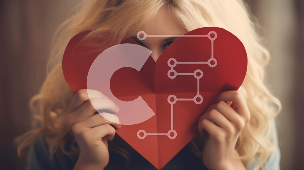 Intra Συλλεκτικό Ξύλινο Παζλ Plywood  4mm - Νεαρή γυναίκα με χαρτί σε σχήμα καρδιάς που καλύπτει το πρόσωπό της Σε Ξύλινο Κουτί - Διαστάσεις Puzzle: 10x10 cm – 25 κομμάτια