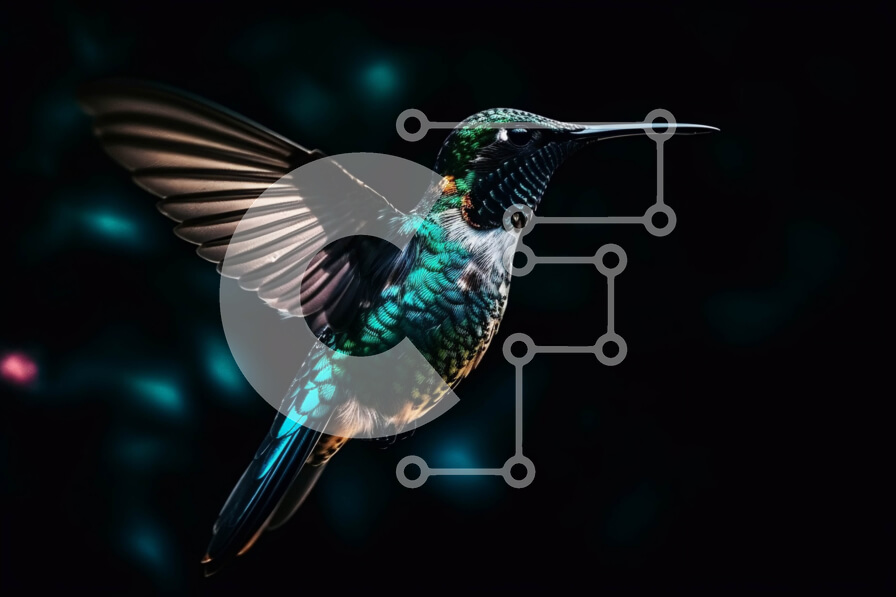 Σετ των 2 Intra Συλλεκτικό Ξύλινο Παζλ Plywood  4mm - Καταπληκτική εικόνα ενός κολιμπρί σε πτήση Σε Ξύλινο Κουτί - Διαστάσεις: 10x10 cm – 25 κομμάτια