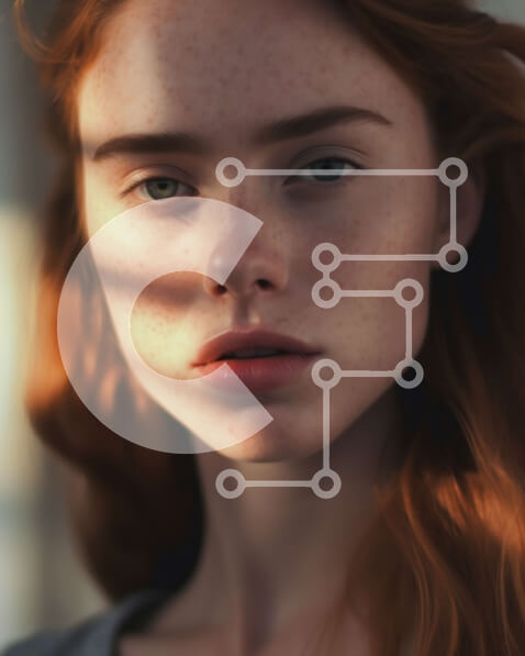 Intra Συλλεκτικό Ξύλινο Παζλ Plywood  4mm - Σοβαρό πορτρέτο μιας κοκκινομάλλας γυναίκας με φακίδες και τοξωτά φρύδια Σε Ξύλινο Κουτί - Διαστάσεις Puzzle: 10x10 cm – 25 κομμάτια