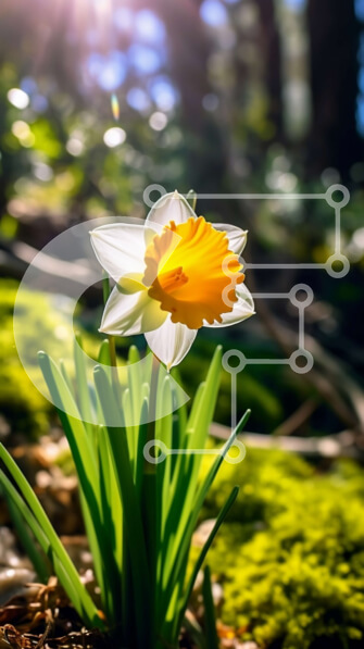 Σετ των 2 Intra Συλλεκτικό Ξύλινο Παζλ Plywood  4mm - Όμορφη κινηματογράφηση σε πρώτο πλάνο του λουλουδιού ασφόδελου στο δάσος Σε Ξύλινο Κουτί - Διαστάσεις: 10x10 cm – 25 κομμάτια