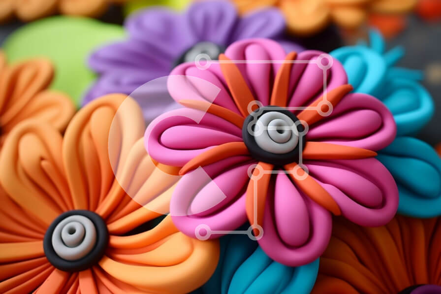 Intra Συλλεκτικό Ξύλινο Παζλ Plywood  4mm - Πολύχρωμα καλλιτεχνικά λουλούδια Σε Ξύλινο Κουτί - Διαστάσεις: 10x10 cm – 25 κομμάτια