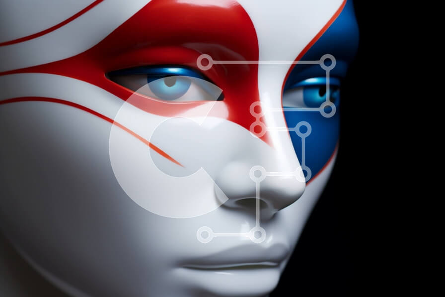 Intra Συλλεκτικό Ξύλινο Παζλ Plywood  4mm - Patriotic Face Painted Mannequin Σε Ξύλινο Κουτί - Διαστάσεις Puzzle: 10x10 cm – 25 κομμάτια