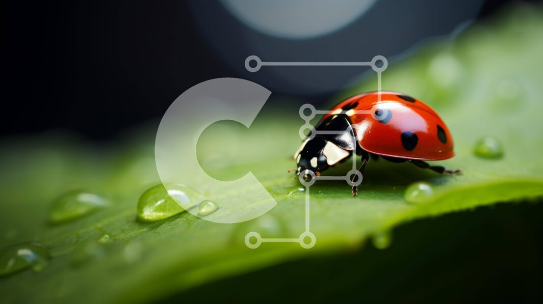 Intra Συλλεκτικό Ξύλινο Παζλ Plywood  4mm - Πασχαλίτσα σε πράσινο φύλλο με σταγονίδια νερού Σε Ξύλινο Κουτί - Διαστάσεις: 10x10 cm – 25 κομμάτια