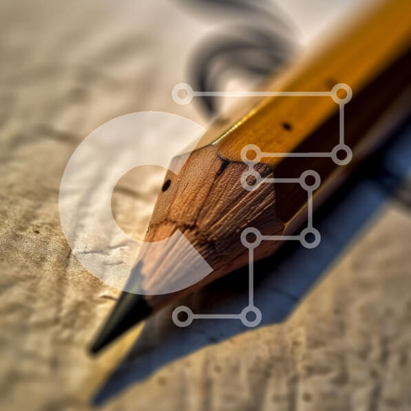 Intra Συλλεκτικό Ξύλινο Παζλ Plywood  4mm - Κοντινό πλάνο ενός κίτρινου μολυβιού σε χαρτί Σε Ξύλινο Κουτί - Διαστάσεις: 10x10 cm – 25 κομμάτια