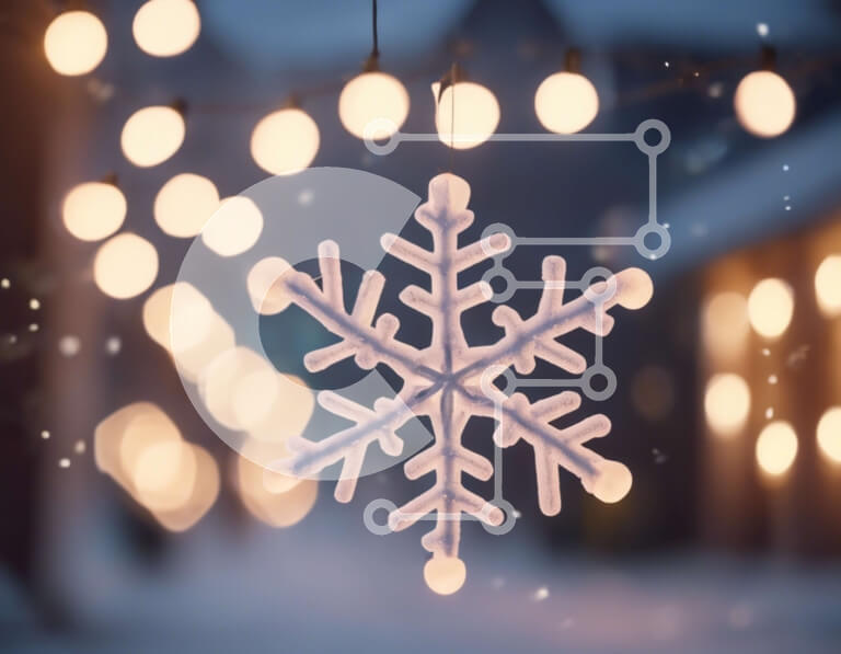 Intra Συλλεκτικό Ξύλινο Παζλ Plywood  4mm - Διακόσμηση χιονονιφάδας με φωτάκια για την εορταστική περίοδο Σε Ξύλινο Κουτί - Διαστάσεις: 10x10 cm – 25 κομμάτια