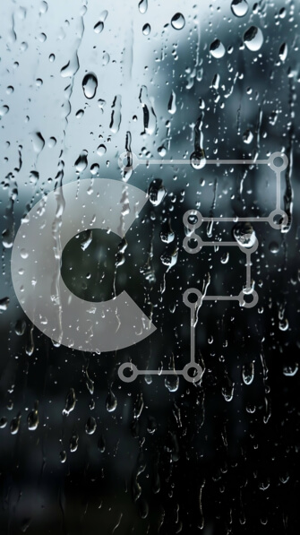 Intra Συλλεκτικό Ξύλινο Παζλ Plywood  4mm - Βροχερό παράθυρο με σταγόνες βροχής Σε Ξύλινο Κουτί - Διαστάσεις Puzzle: 10x10 cm – 25 κομμάτια