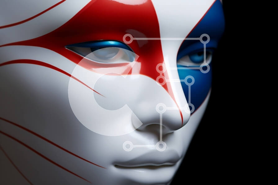 Intra Συλλεκτικό Ξύλινο Παζλ Plywood  4mm - Πολύχρωμο Smiley Face Paint σε μανεκέν Σε Ξύλινο Κουτί - Διαστάσεις Puzzle: 10x10 cm – 25 κομμάτια