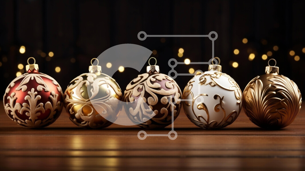 Intra Συλλεκτικό Ξύλινο Παζλ Plywood  4mm - Χρυσά και ασημένια στολίδια σε φωτισμένο φόντο Σε Ξύλινο Κουτί - Διαστάσεις: 10x10 cm – 25 κομμάτια