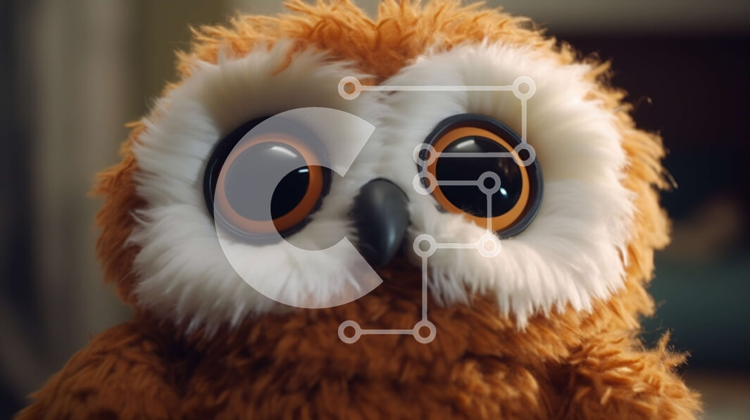 Σετ των 2 Intra Συλλεκτικό Ξύλινο Παζλ Plywood  4mm - Κουκουβάγια γεμιστό ζώο με καστανά μάτια και λευκό ράμφος Σε Ξύλινο Κουτί - Διαστάσεις: 10x10 cm – 25 κομμάτια