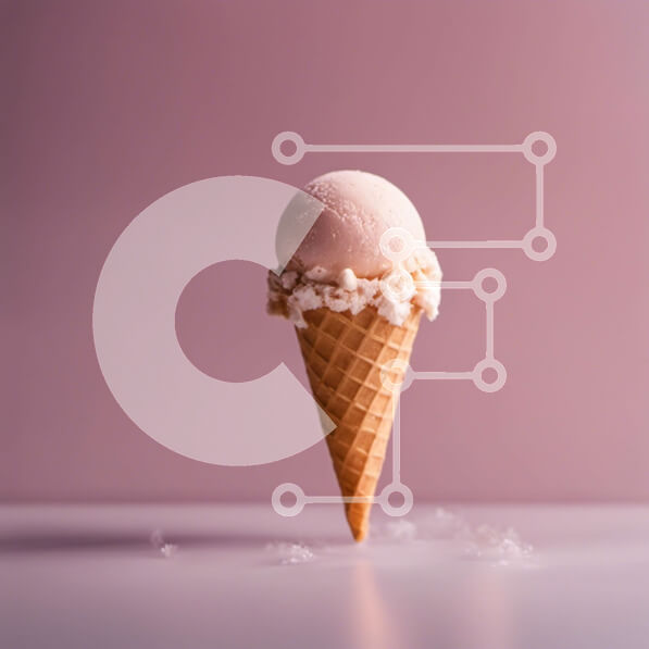 Σετ των 2 Intra Συλλεκτικό Ξύλινο Παζλ Plywood  4mm - Ροζ παγωτό χωνάκι βάφλα με χιόνι Σε Ξύλινο Κουτί - Διαστάσεις: 10x10 cm – 25 κομμάτια