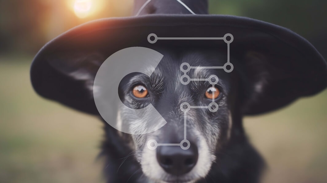 Σετ των 2 Intra Συλλεκτικό Ξύλινο Παζλ Plywood  4mm - Αξιολάτρευτο μαύρο σκυλί με καπέλο μάγισσας Σε Ξύλινο Κουτί - Διαστάσεις: 10x10 cm – 25 κομμάτια