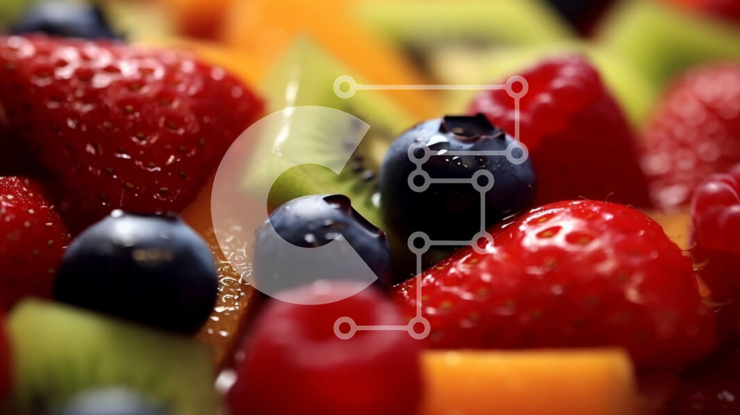 Σετ των 2 Intra Συλλεκτικό Ξύλινο Παζλ Plywood  4mm - Νόστιμο μπολ με φρέσκα φρούτα με φράουλες, ακτινίδια και βατόμουρα Σε Ξύλινο Κουτί - Διαστάσεις: 10x10 cm – 25 κομμάτια