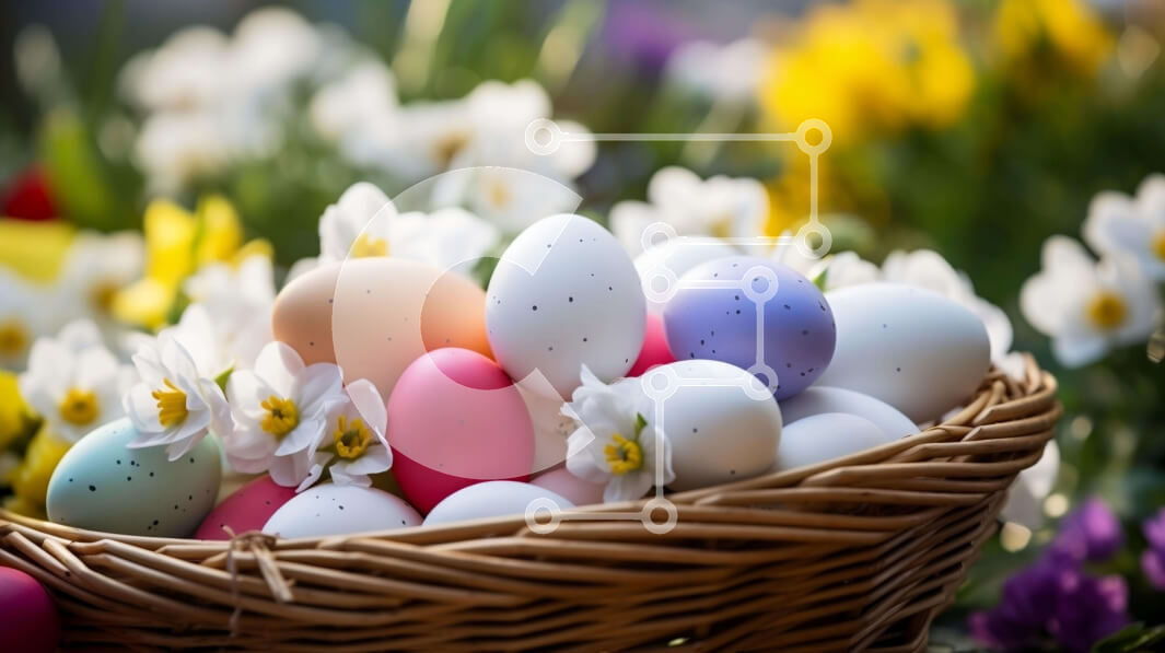 Intra Συλλεκτικό Ξύλινο Παζλ Plywood  4mm - Πολύχρωμο Πασχαλινό καλάθι με αυγά για τις ανοιξιάτικες γιορτές Σε Ξύλινο Κουτί - Διαστάσεις: 10x10 cm – 25 κομμάτια