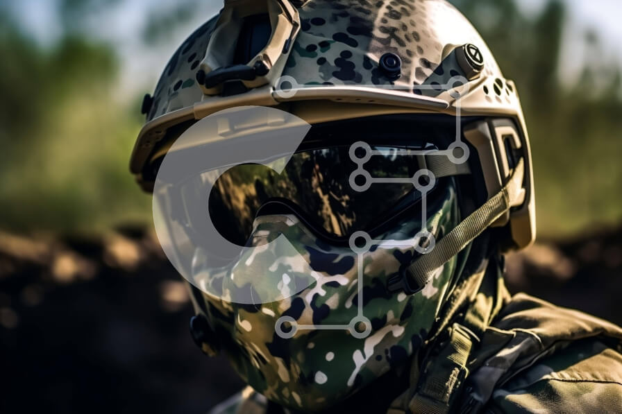 Intra Συλλεκτικό Ξύλινο Παζλ Plywood  4mm - Στρατιώτης με εξοπλισμό παραλλαγής και γυαλιά Σε Ξύλινο Κουτί - Διαστάσεις Puzzle: 10x10 cm – 25 κομμάτια