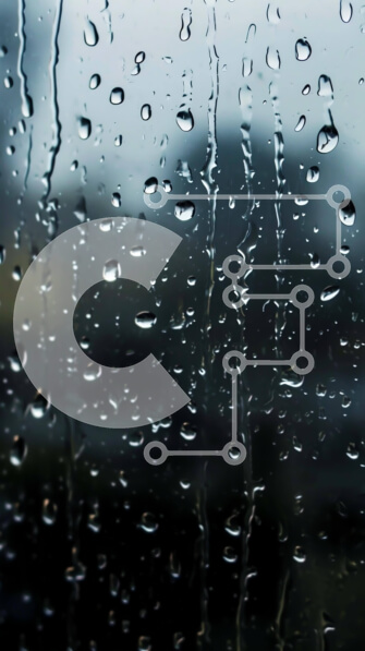 Intra Συλλεκτικό Ξύλινο Παζλ Plywood  4mm - Σταγόνες βροχής σε ένα παράθυρο με αυτοκίνητα στο φόντο Σε Ξύλινο Κουτί - Διαστάσεις Puzzle: 10x10 cm – 25 κομμάτια