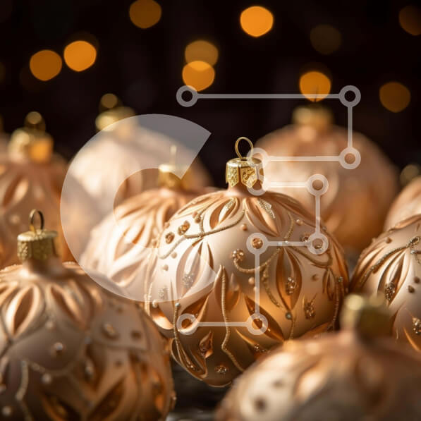 Intra Συλλεκτικό Ξύλινο Παζλ Plywood  4mm - Ομάδα χρυσών στολιδιών για εορταστική διακόσμηση Σε Ξύλινο Κουτί - Διαστάσεις: 10x10 cm – 25 κομμάτια