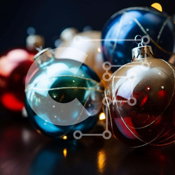 Intra Συλλεκτικό Ξύλινο Παζλ Plywood  4mm - Πολύχρωμα χριστουγεννιάτικα στολίδια με φωτάκια Σε Ξύλινο Κουτί - Διαστάσεις: 10x10 cm – 25 κομμάτια