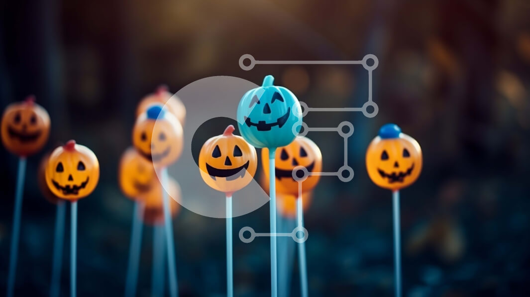 Intra Συλλεκτικό Ξύλινο Παζλ Plywood  4mm - Ομάδα Jack-o'-Lantern Lollipops για το Halloween Σε Ξύλινο Κουτί - Διαστάσεις Puzzle: 10x10 cm – 25 κομμάτια