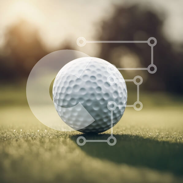 Intra Συλλεκτικό Ξύλινο Παζλ Plywood  4mm - Λευκή μπάλα του γκολφ στο πράσινο γήπεδο γκολφ Σε Ξύλινο Κουτί - Διαστάσεις Puzzle: 10x10 cm – 25 κομμάτια