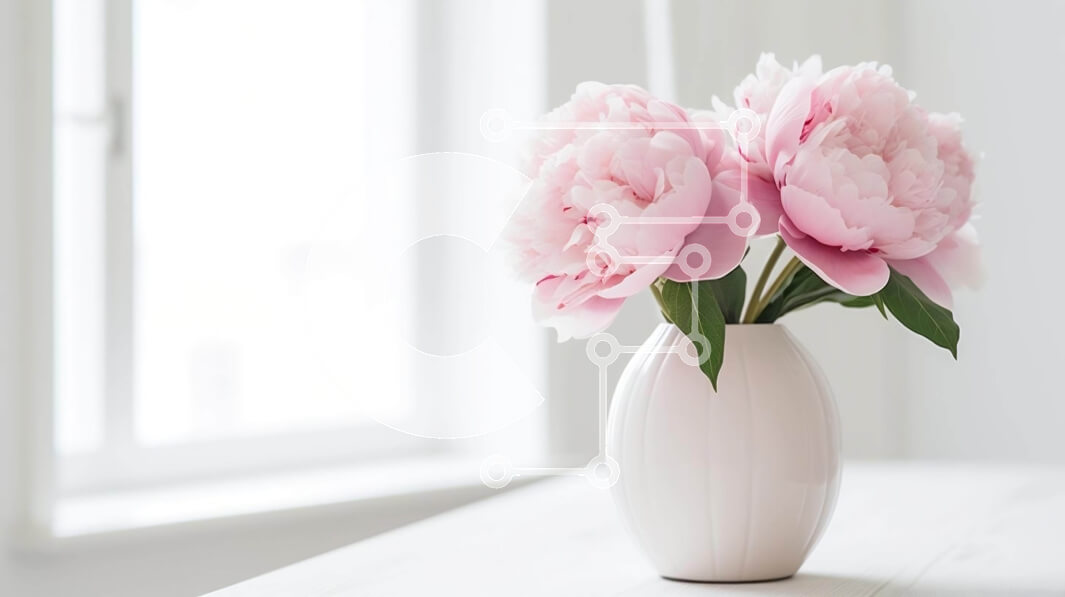 Intra Συλλεκτικό Ξύλινο Παζλ Plywood  4mm - Ροζ τριαντάφυλλα σε λευκό βάζο σε ξύλινο τραπέζι Σε Ξύλινο Κουτί - Διαστάσεις: 10x10 cm – 25 κομμάτια