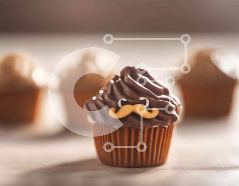 Σετ των 2 Intra Συλλεκτικό Ξύλινο Παζλ Plywood  4mm - Μονό Cupcake με παγωμένο σοκολάτα και πορτοκαλί μουστάκι Σε Ξύλινο Κουτί - Διαστάσεις: 10x10 cm – 25 κομμάτια