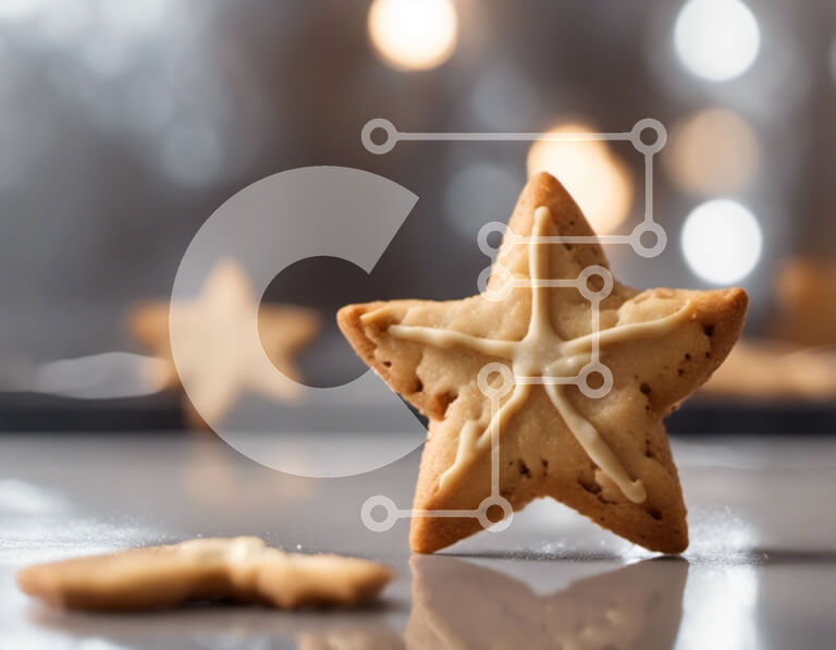 Σετ των 2 Intra Συλλεκτικό Ξύλινο Παζλ Plywood  4mm - Ομάδα cookies σε σχήμα αστεριού στο τραπέζι Σε Ξύλινο Κουτί - Διαστάσεις: 10x10 cm – 25 κομμάτια