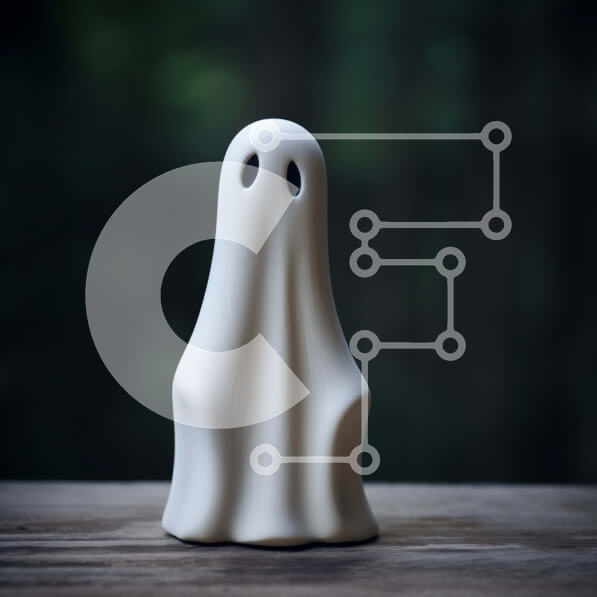 Intra Συλλεκτικό Ξύλινο Παζλ Plywood  4mm - Λευκό ειδώλιο φαντάσματος σε ημιτελές ξύλινο τραπέζι Σε Ξύλινο Κουτί - Διαστάσεις Puzzle: 10x10 cm – 25 κομμάτια